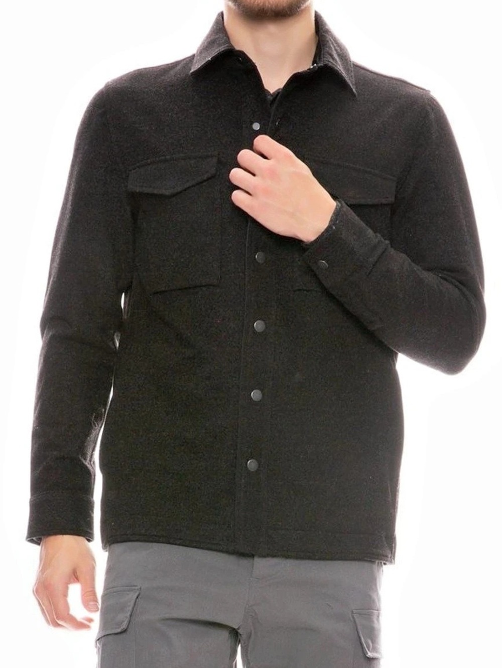 Wings + Horns Stretch Twill CPO Jacket Black